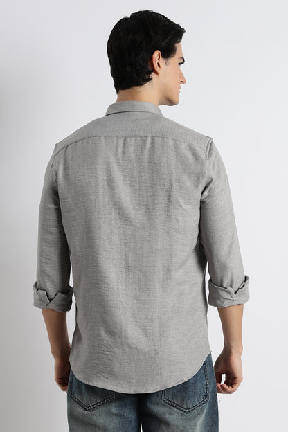 The Minimalist Linen Look Shirt Lt Grey