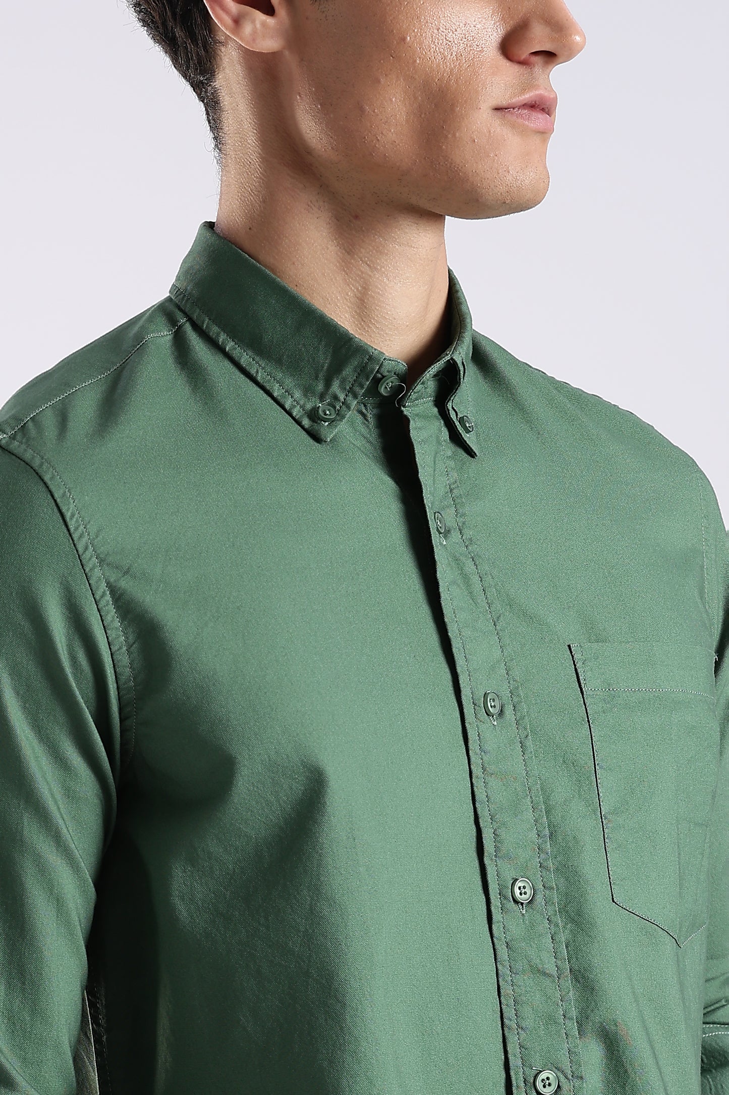 100% Cotton Oxford Solid Shirt Green