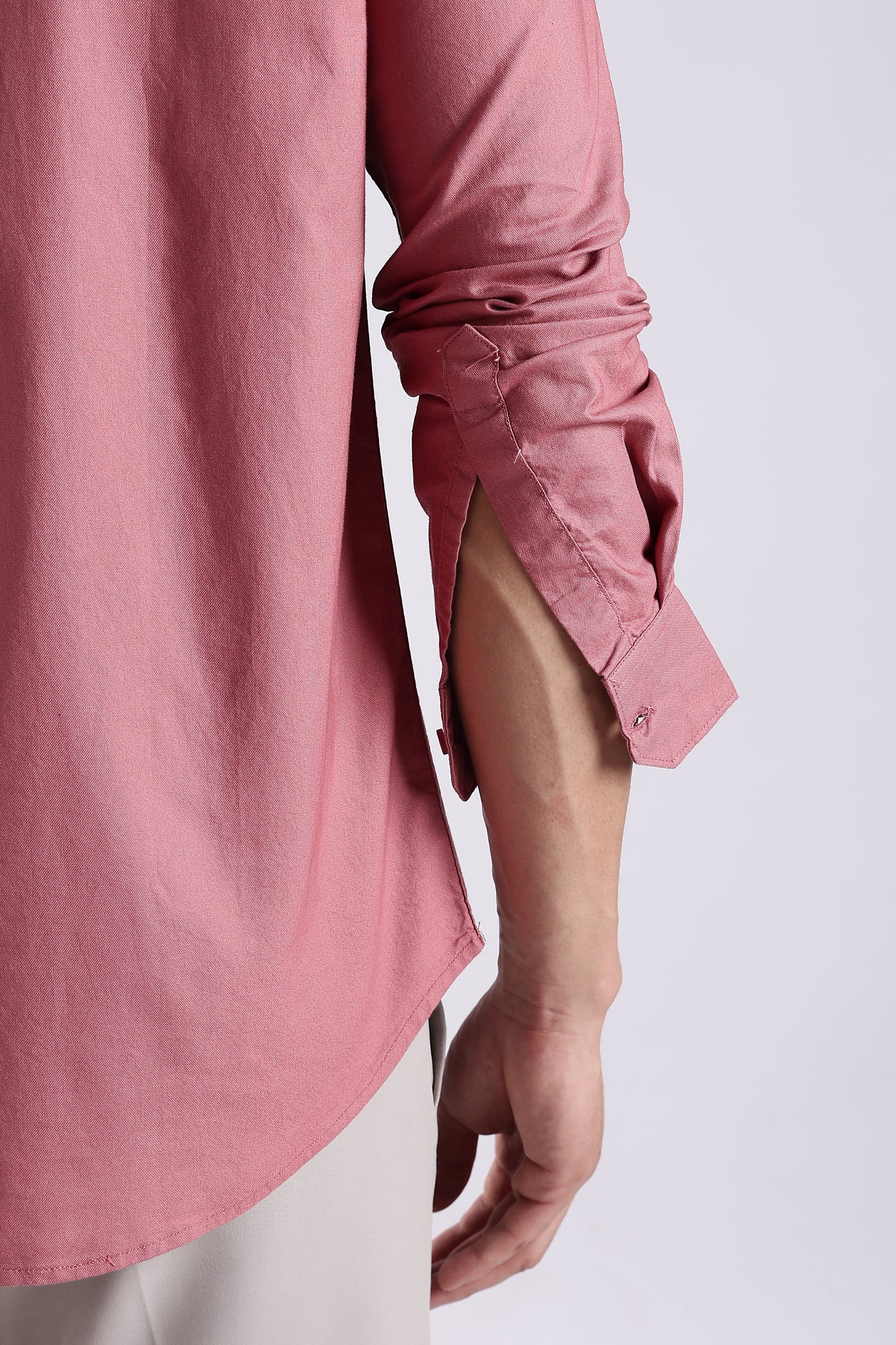 100% Cotton Oxford Solid Shirt Dk Pink