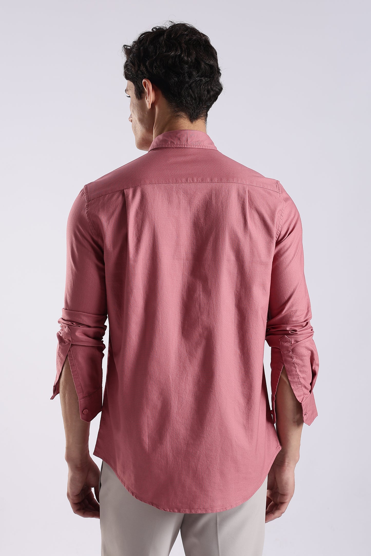 100% Cotton Oxford Solid Shirt Dk Pink