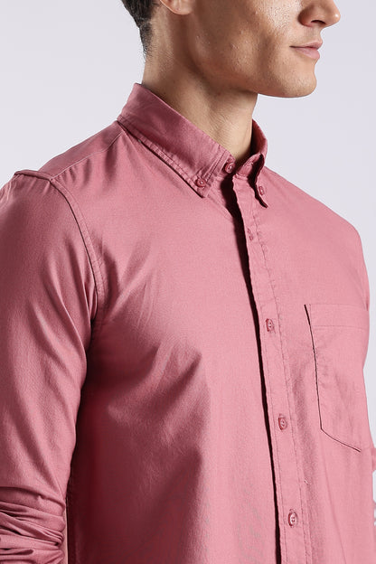Cotton Oxford Solid Shirt Dk Pink