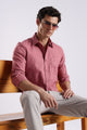 100% Cotton Oxford Solid Shirt Dk Pink