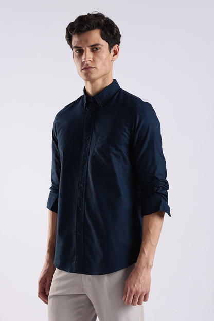 Cotton Oxford Solid Shirt Royal Blue