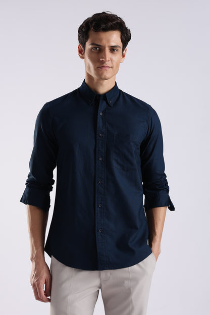 Cotton Oxford Solid Shirt Royal Blue