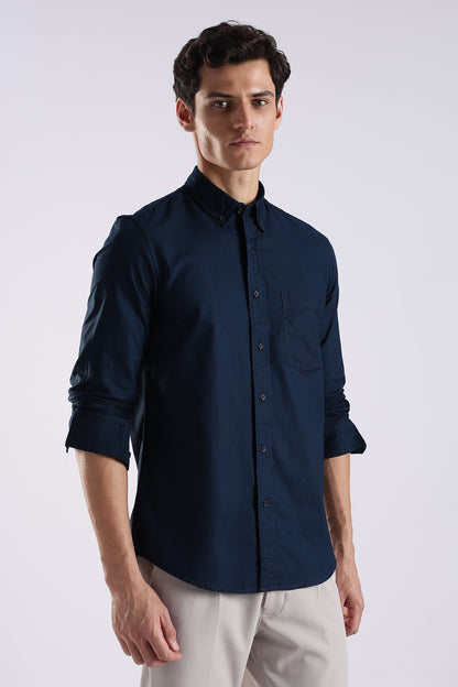 Cotton Oxford Solid Shirt Royal Blue