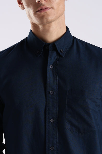 Cotton Oxford Solid Shirt Royal Blue
