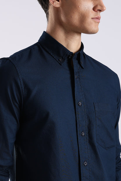 Cotton Oxford Solid Shirt Royal Blue