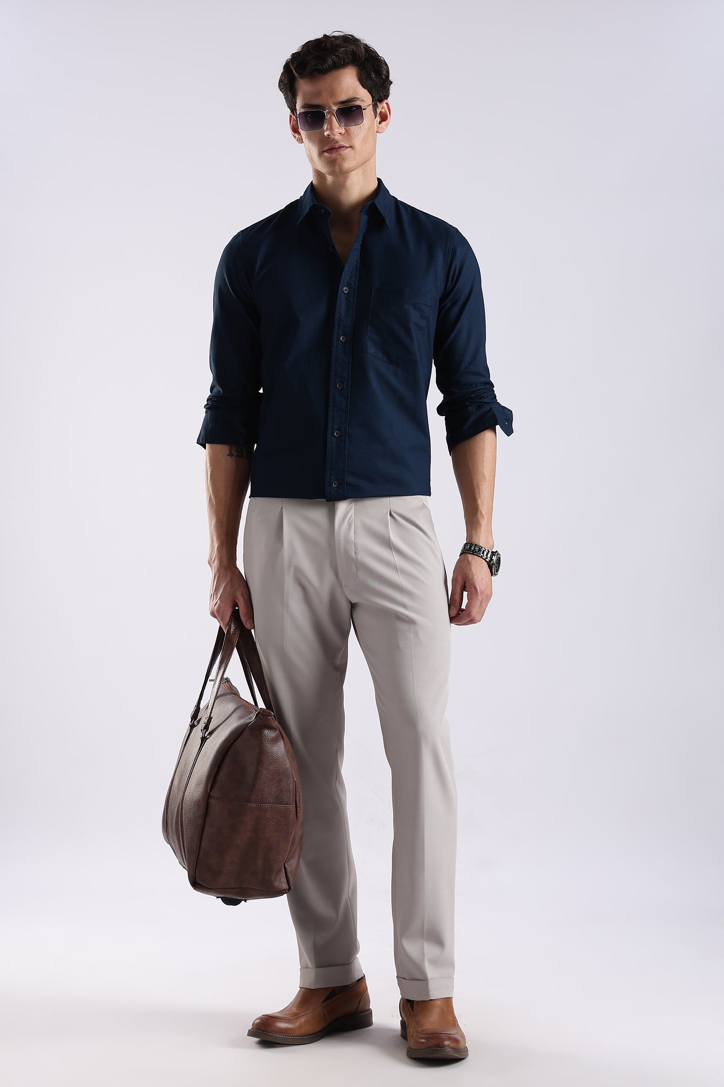 100% Cotton Oxford Solid Shirt Royal Blue
