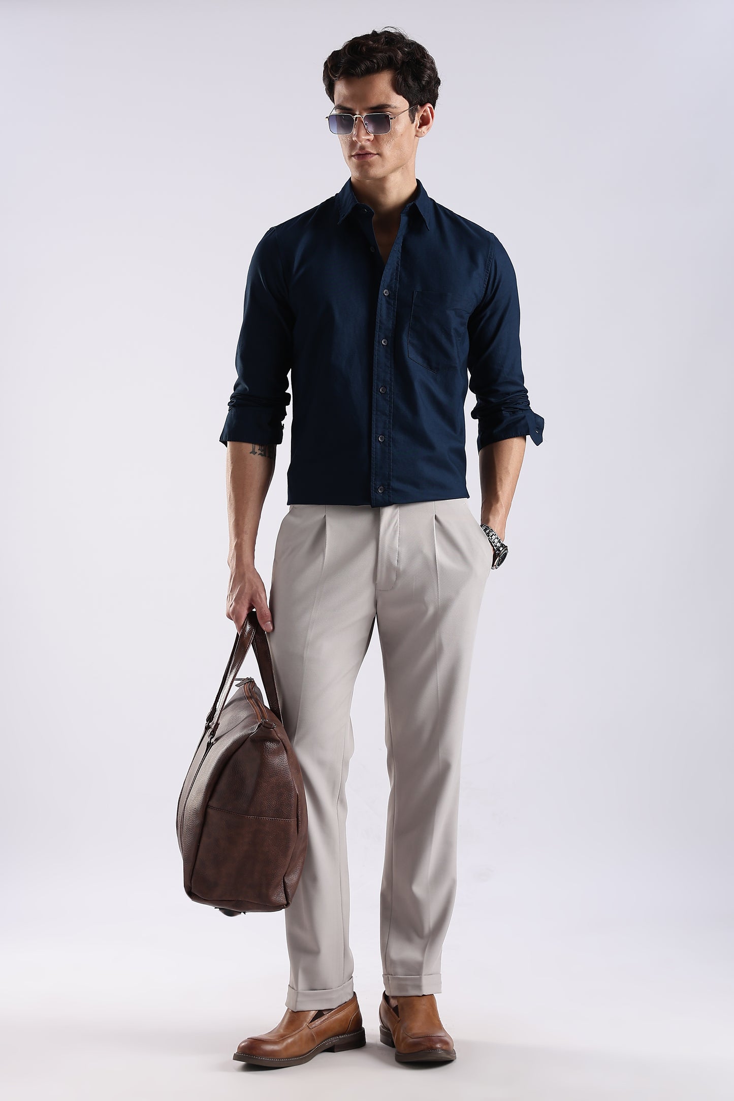 100% Cotton Oxford Solid Shirt Royal Blue