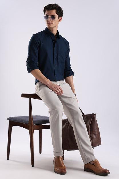 Cotton Oxford Solid Shirt Royal Blue