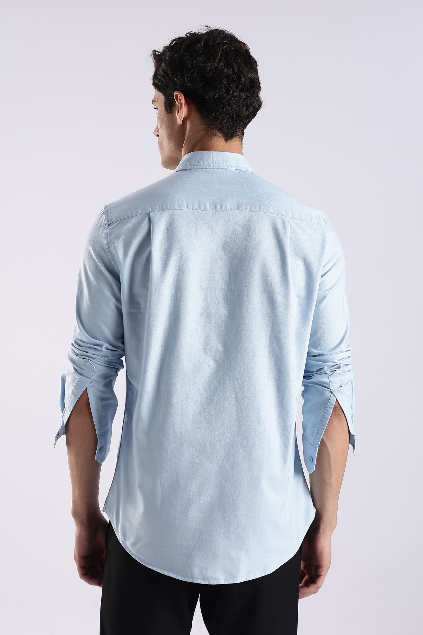 100% Cotton Oxford Solid Shirt Sky Blue