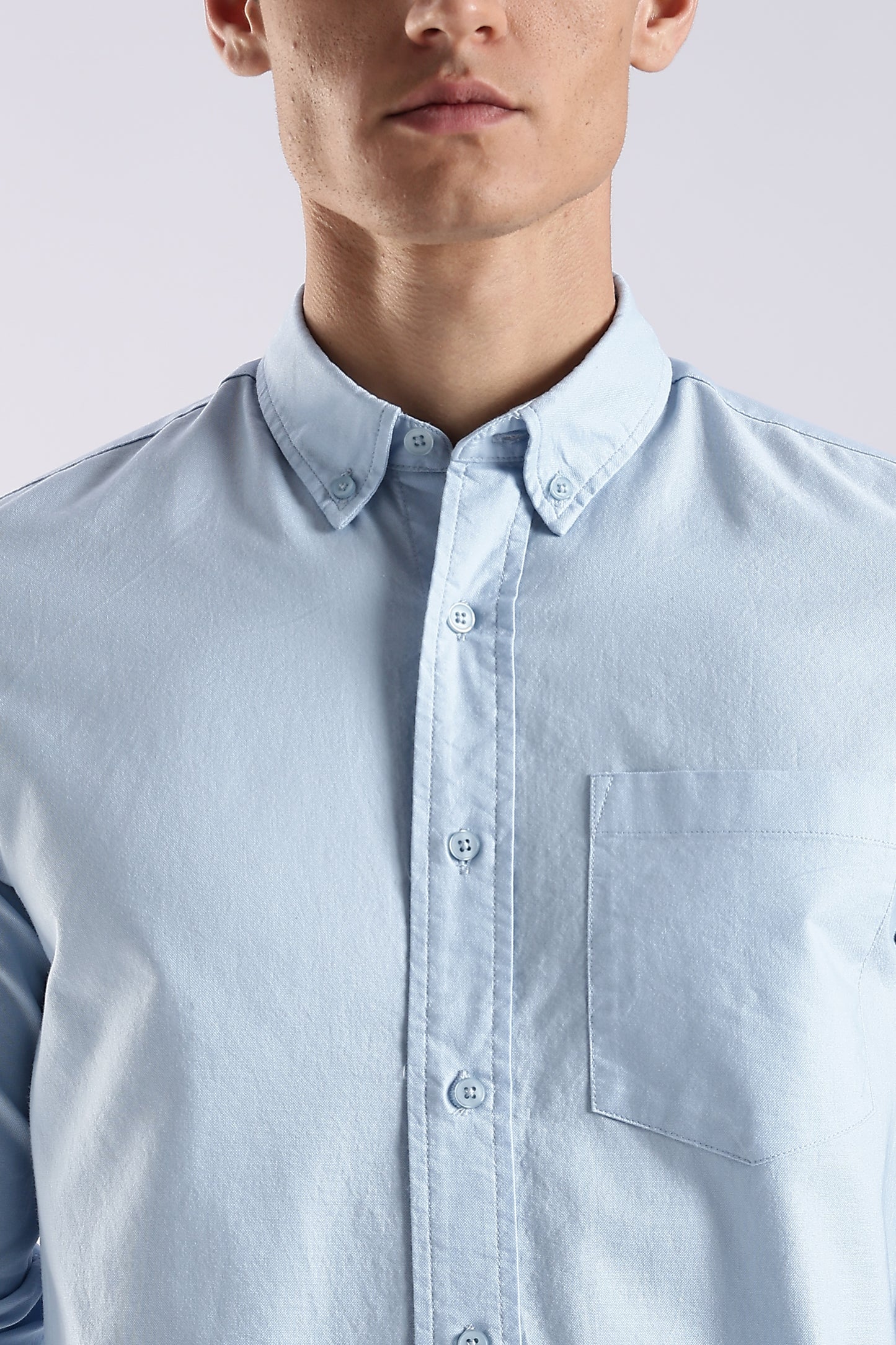 100% Cotton Oxford Solid Shirt Sky Blue