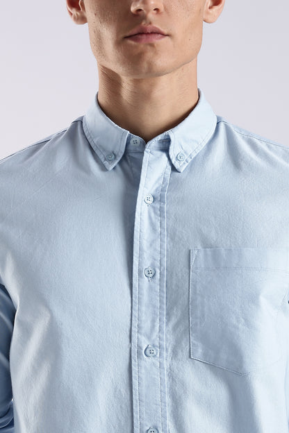 Cotton Oxford Solid Shirt Sky Blue
