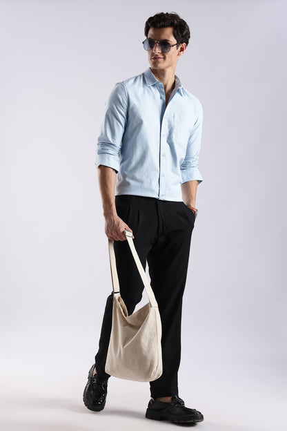 Cotton Oxford Solid Shirt Sky Blue
