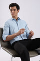 100% Cotton Oxford Solid Shirt Sky Blue