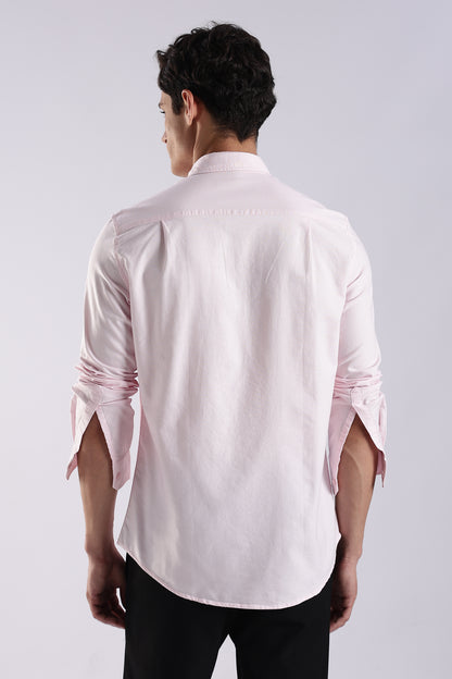 Cotton Oxford Solid Shirt Pink