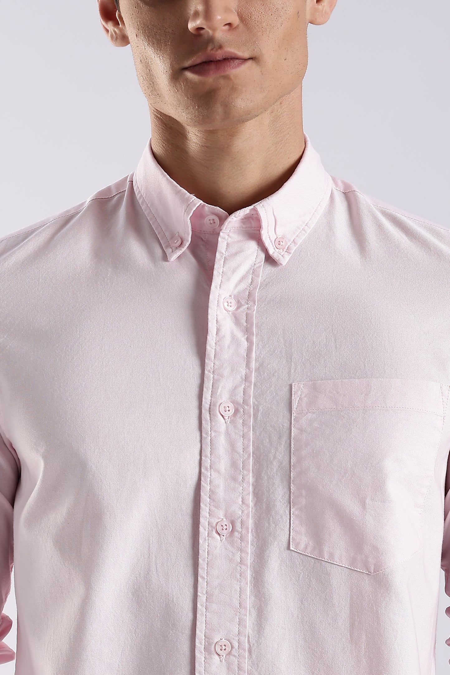 100% Cotton Oxford Solid Shirt Pink