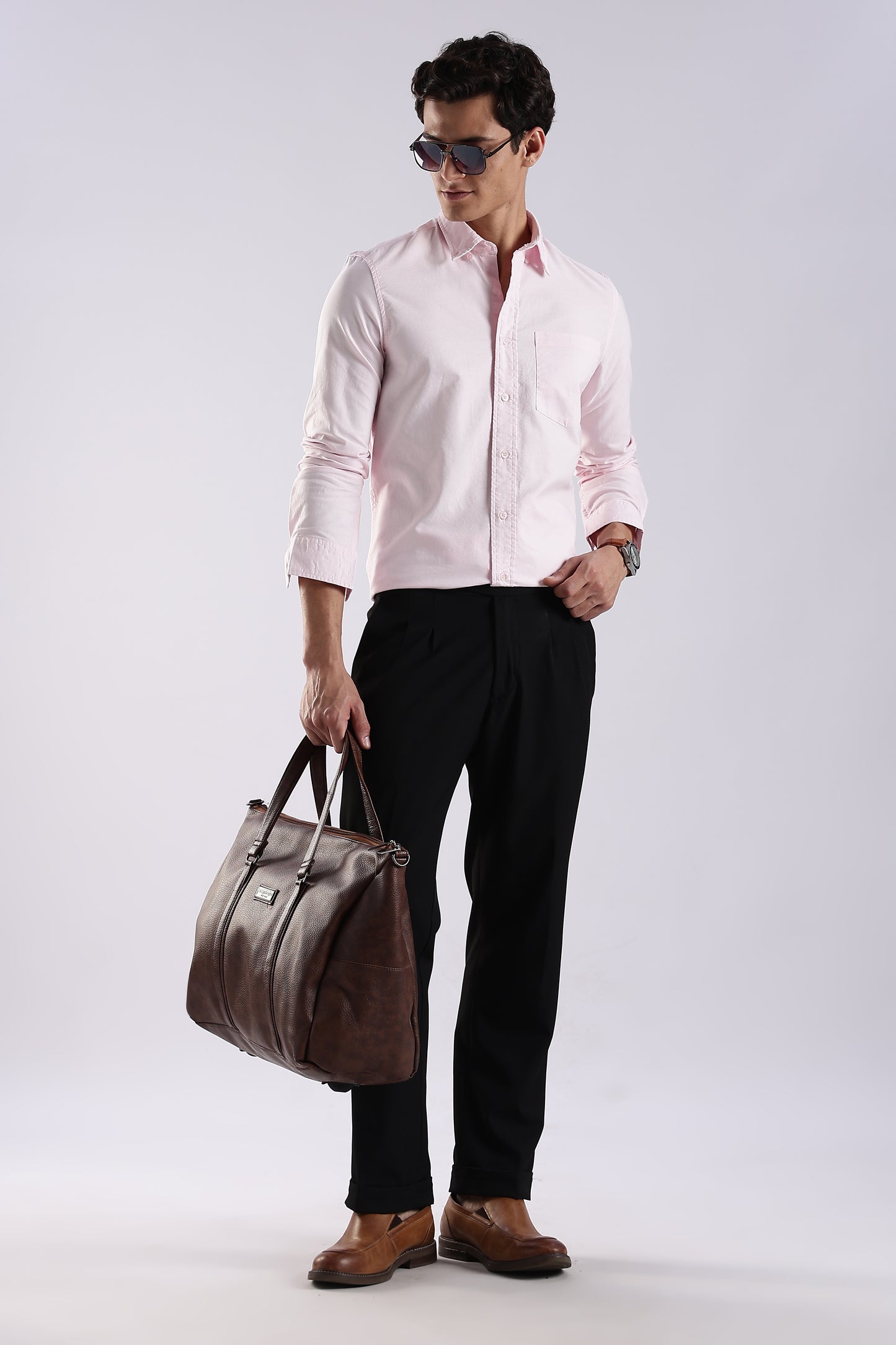 100% Cotton Oxford Solid Shirt Pink