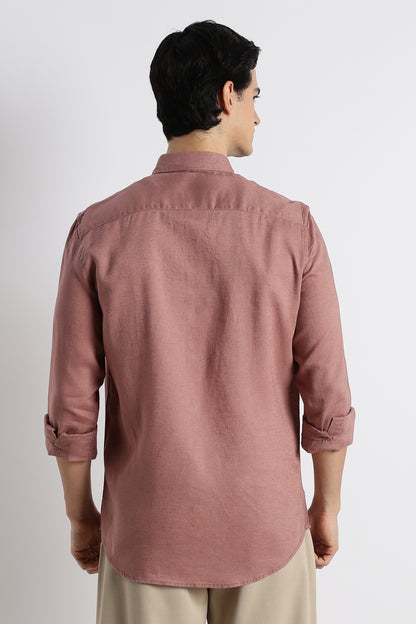 Minimal Linen Shirt Pink