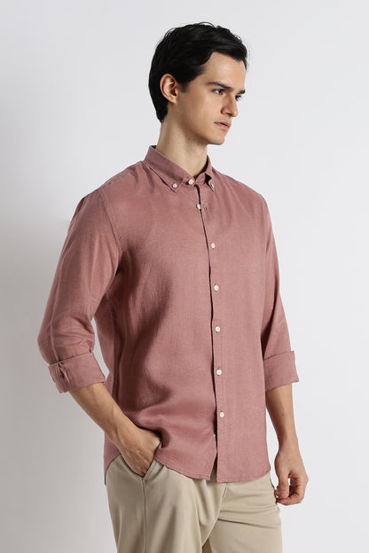 Minimal Linen Shirt Pink