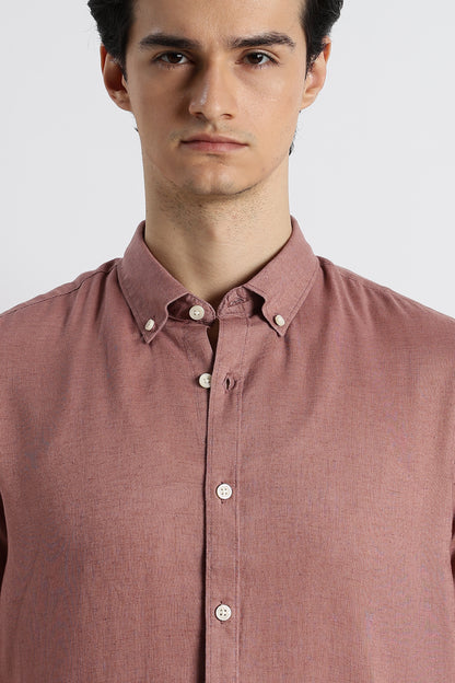 Minimal Linen Shirt Pink