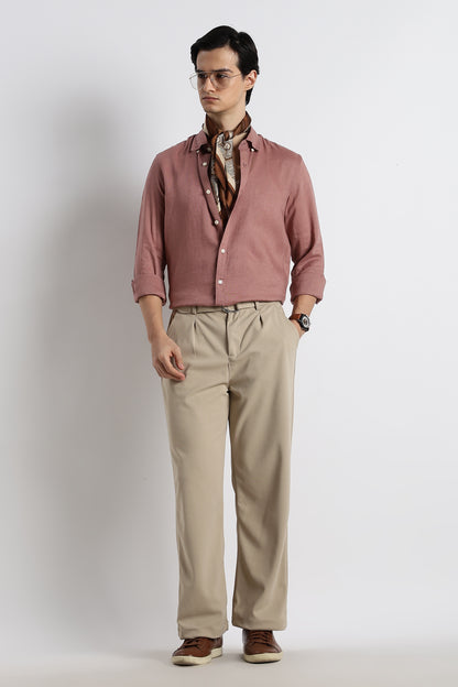 Minimal Linen Shirt Pink