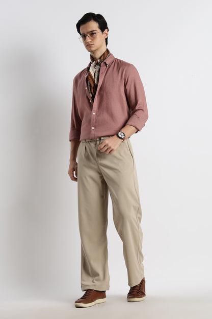 Minimal Linen Shirt Pink