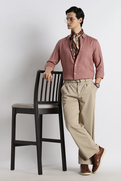 Minimal Linen Shirt Pink