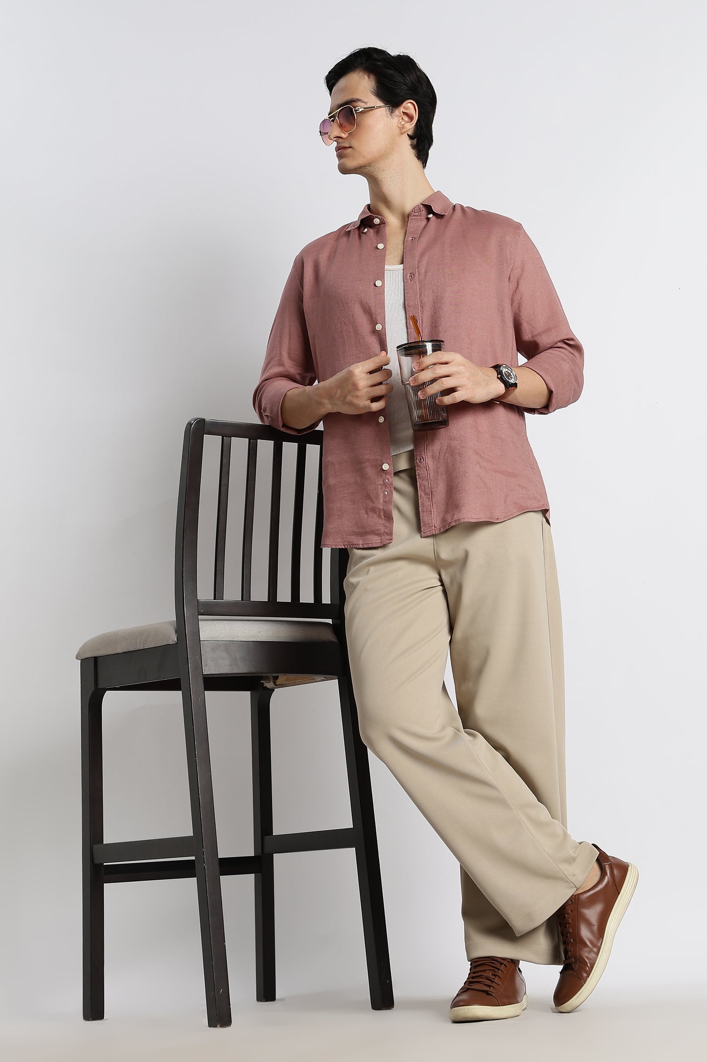 Relaxed Korean Fit Pants Lt Beige