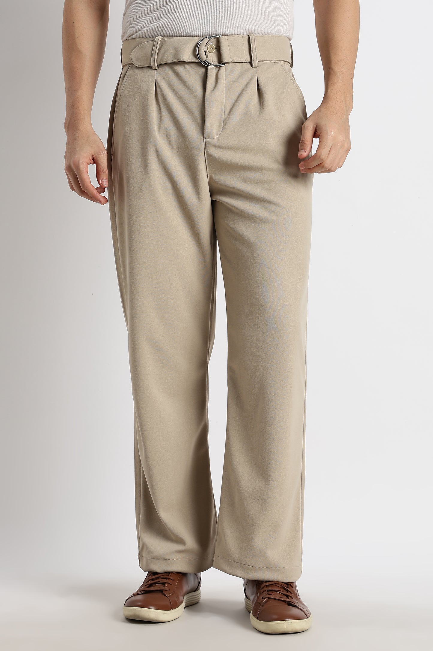 Relaxed Korean Fit Pants Lt Beige