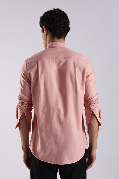 Cotton Oxford Solid Shirt Orange