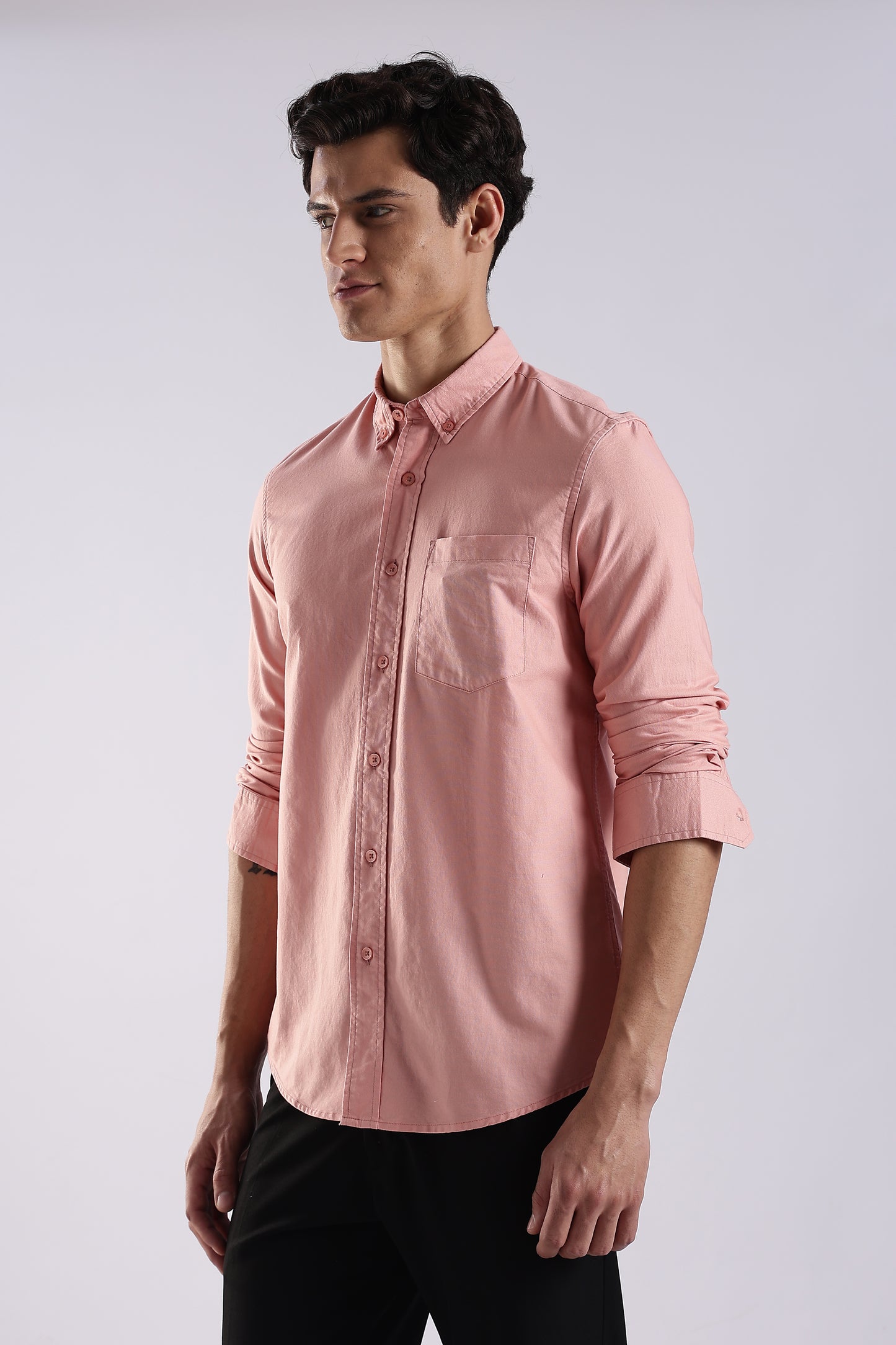 100% Cotton Oxford Solid Shirt Orange