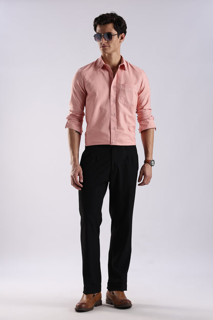 Cotton Oxford Solid Shirt Orange