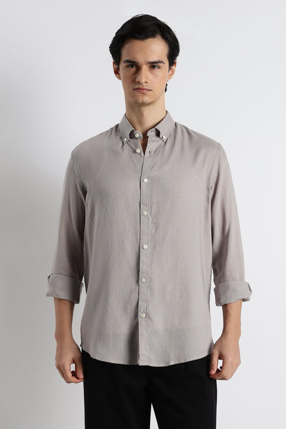 Minimal Linen Shirt Grey