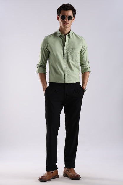 Cotton Oxford Solid Shirt P Green
