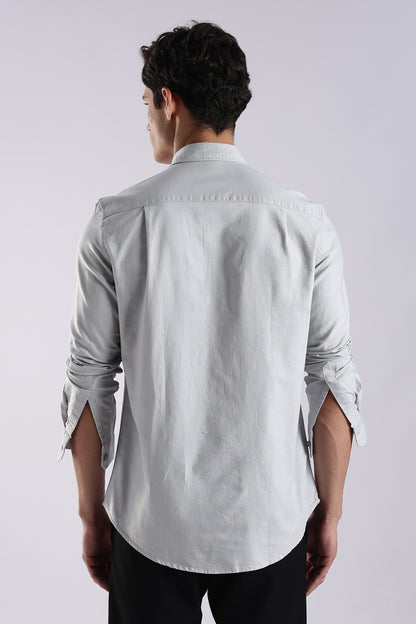 Cotton Oxford Solid Shirt Off White