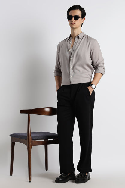 Minimal Linen Shirt Grey