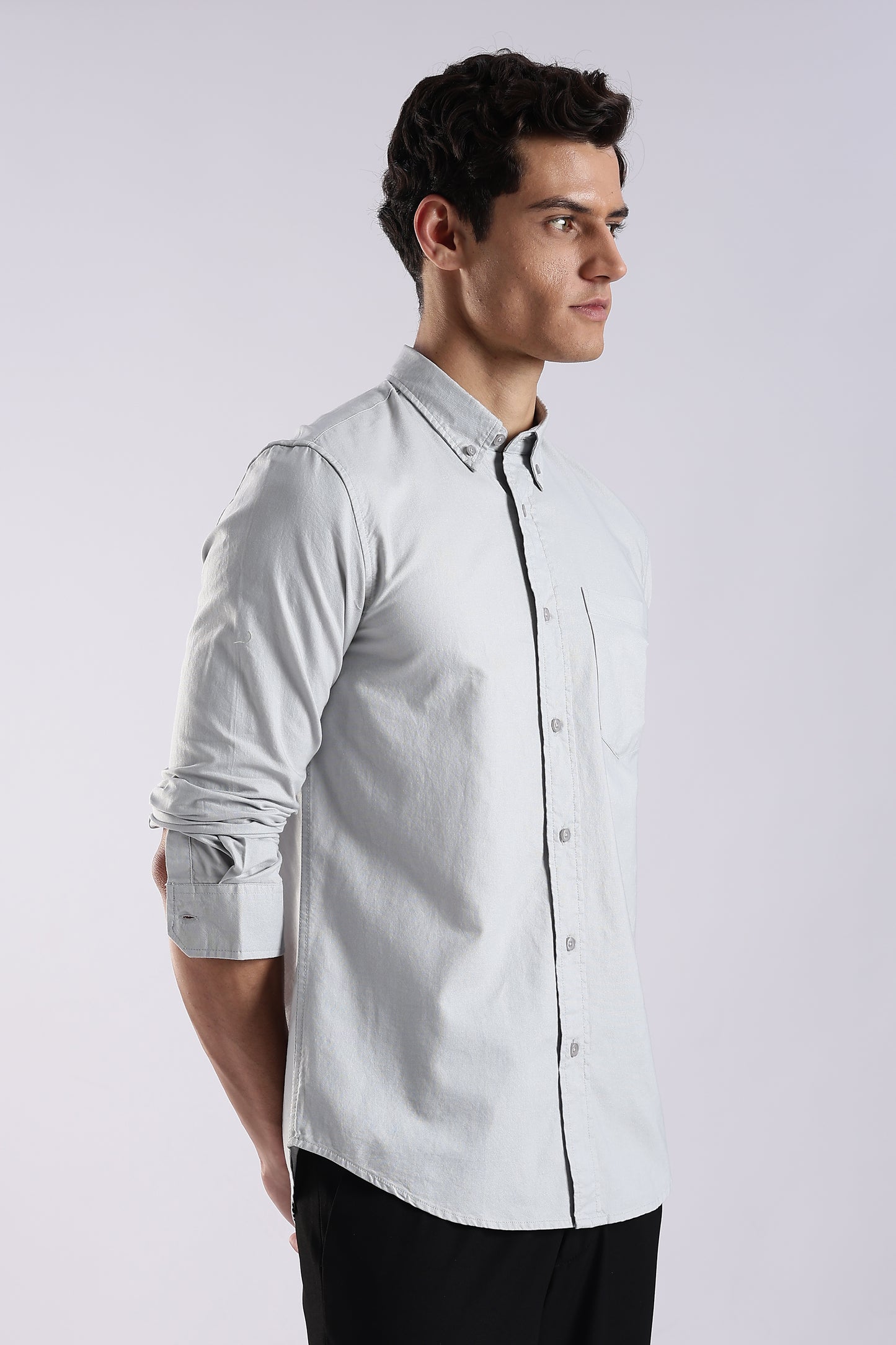 100% Cotton Oxford Solid Shirt Off White