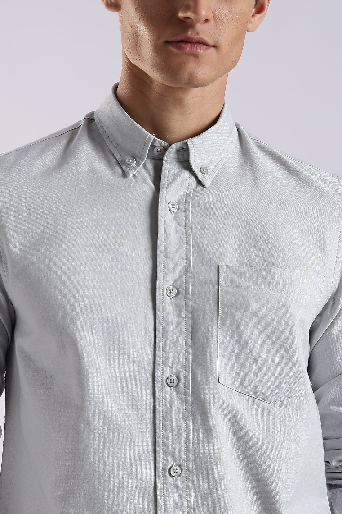 100% Cotton Oxford Solid Shirt Off White