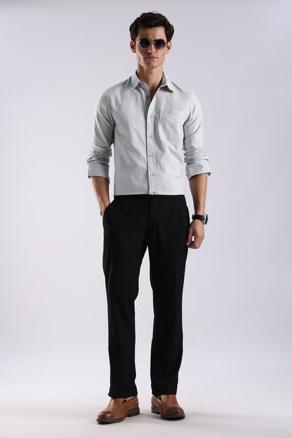 Cotton Oxford Solid Shirt Off White