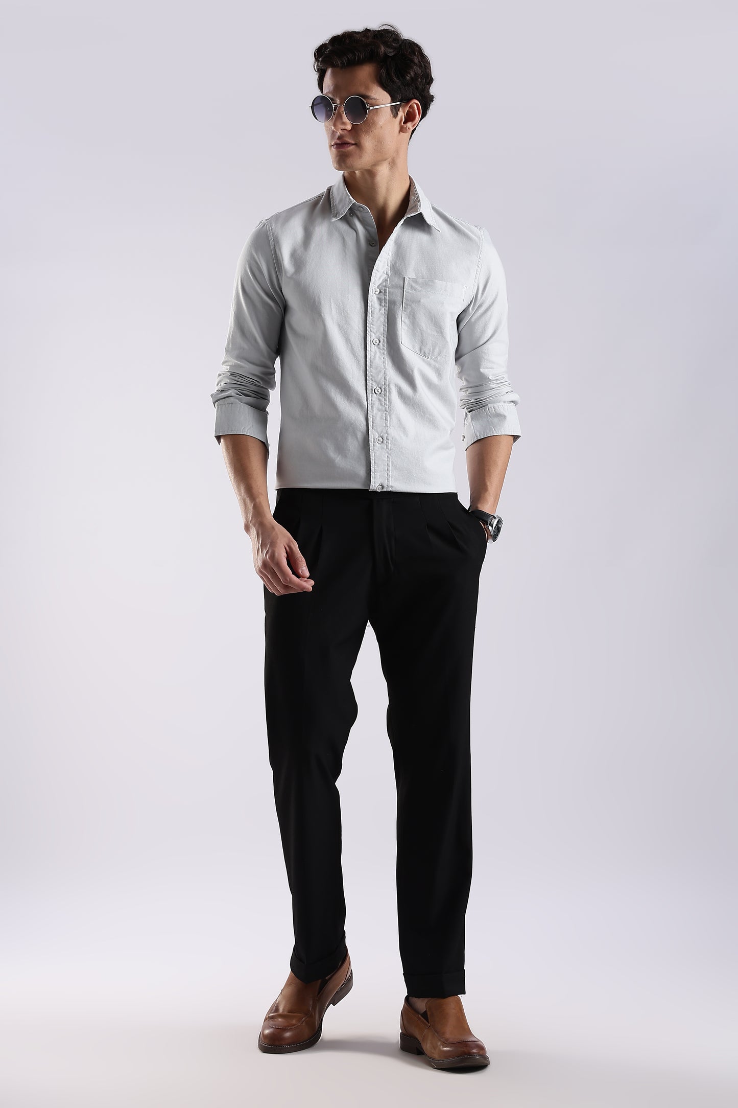 100% Cotton Oxford Solid Shirt Off White