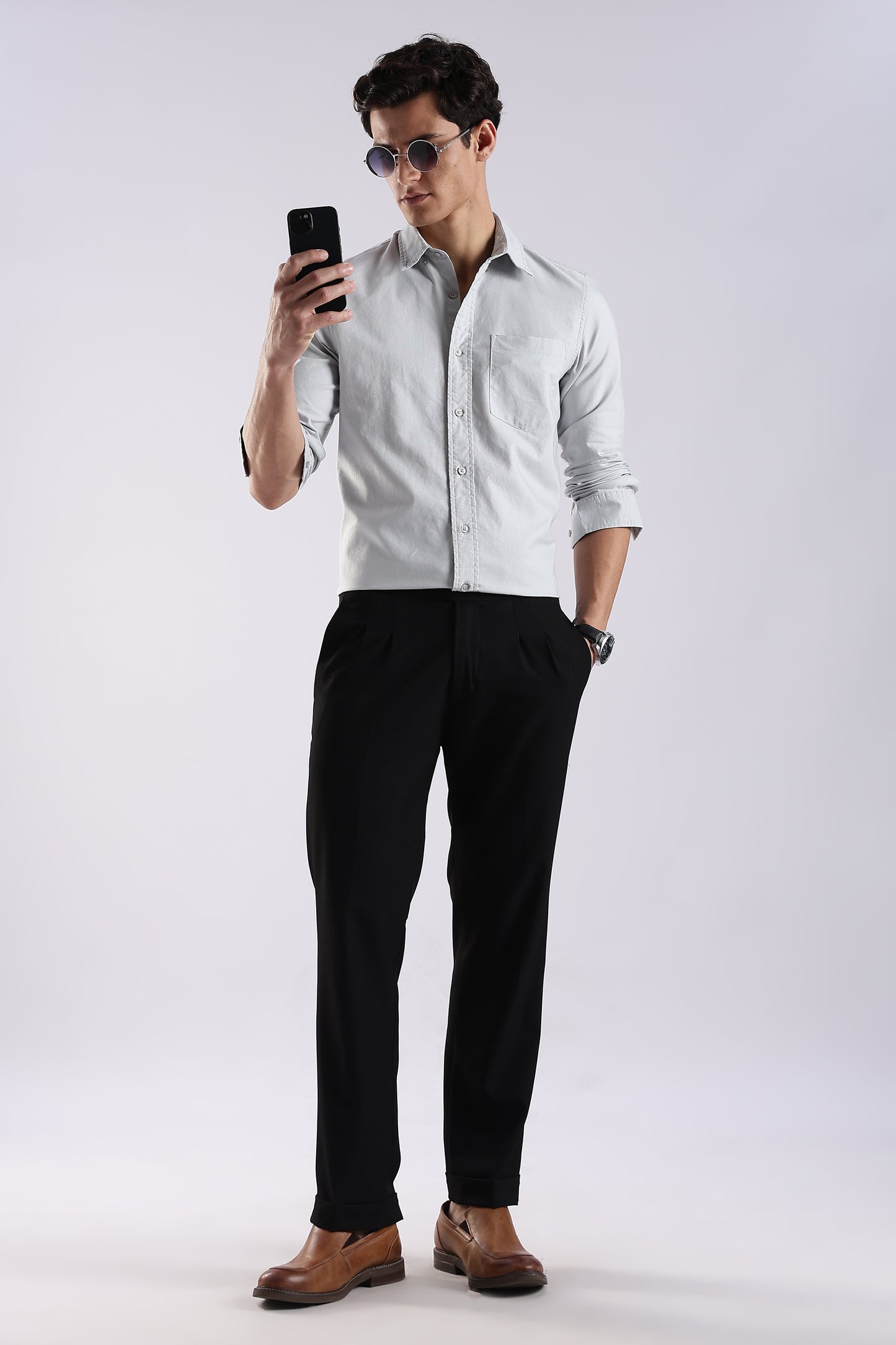 100% Cotton Oxford Solid Shirt Off White