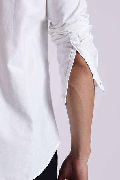 Cotton Oxford Solid Shirt White