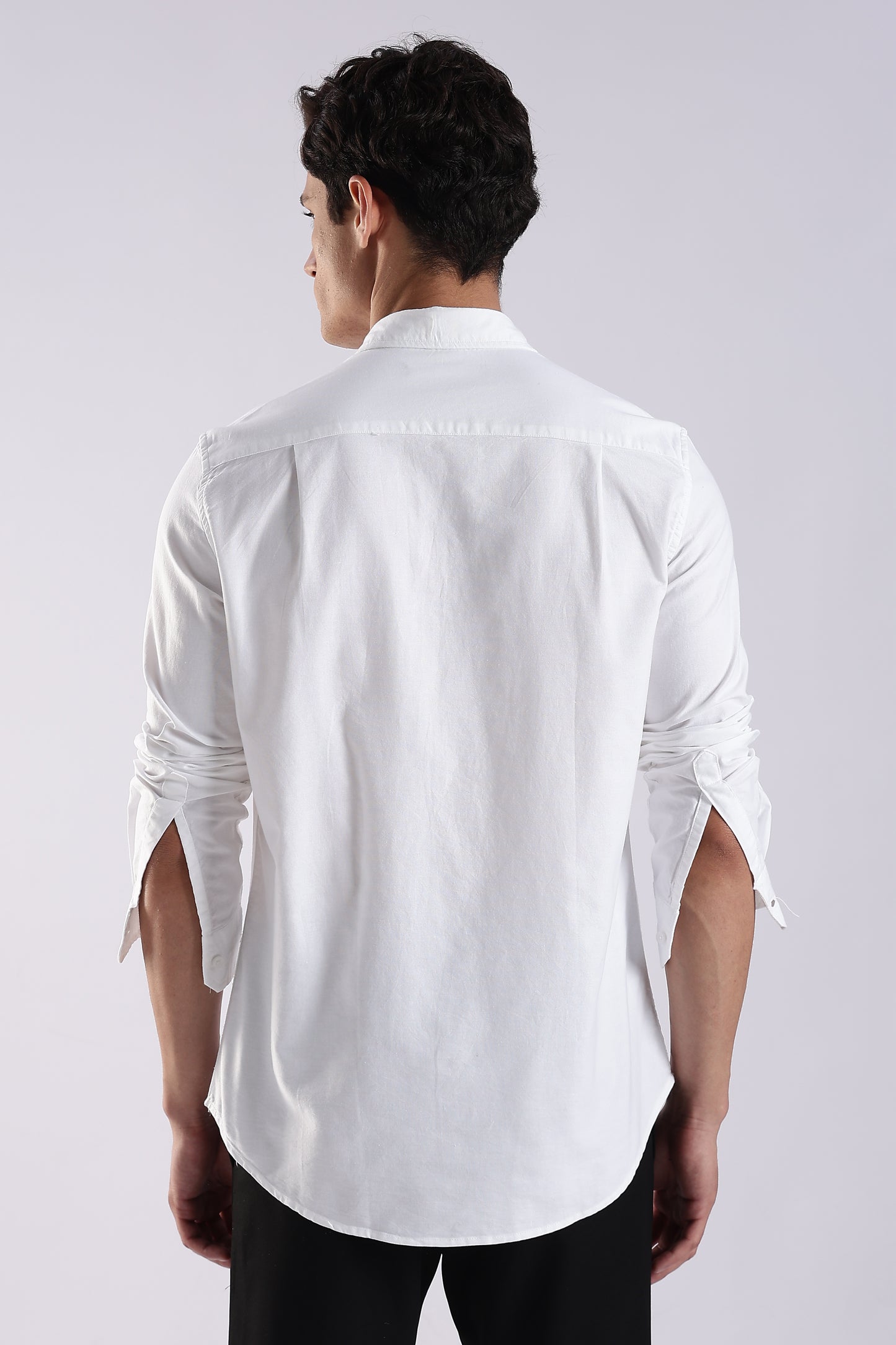 100% Cotton Oxford Solid Shirt White