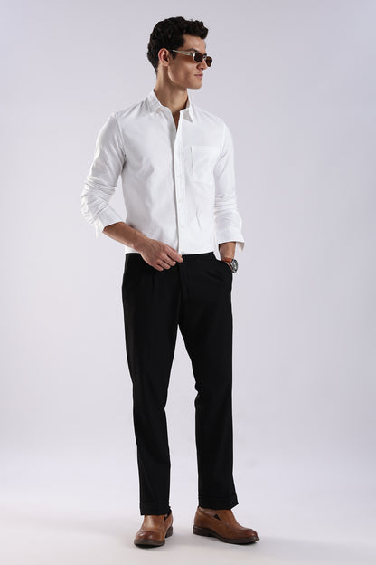 Cotton Oxford Solid Shirt White