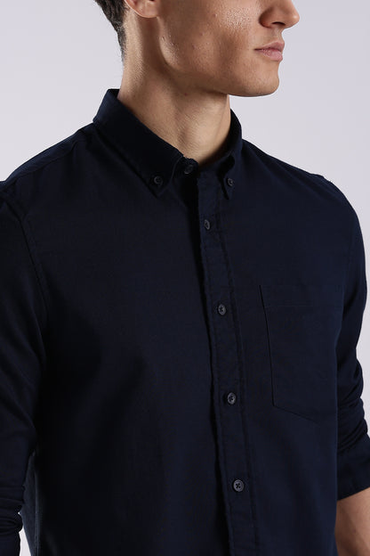 Cotton Oxford Solid Shirt Navy