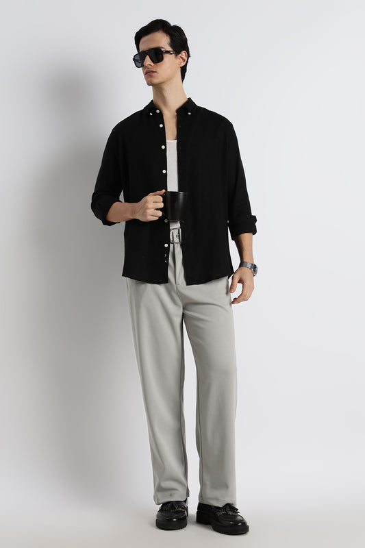 Relaxed Korean Fit Pants Lt Grey