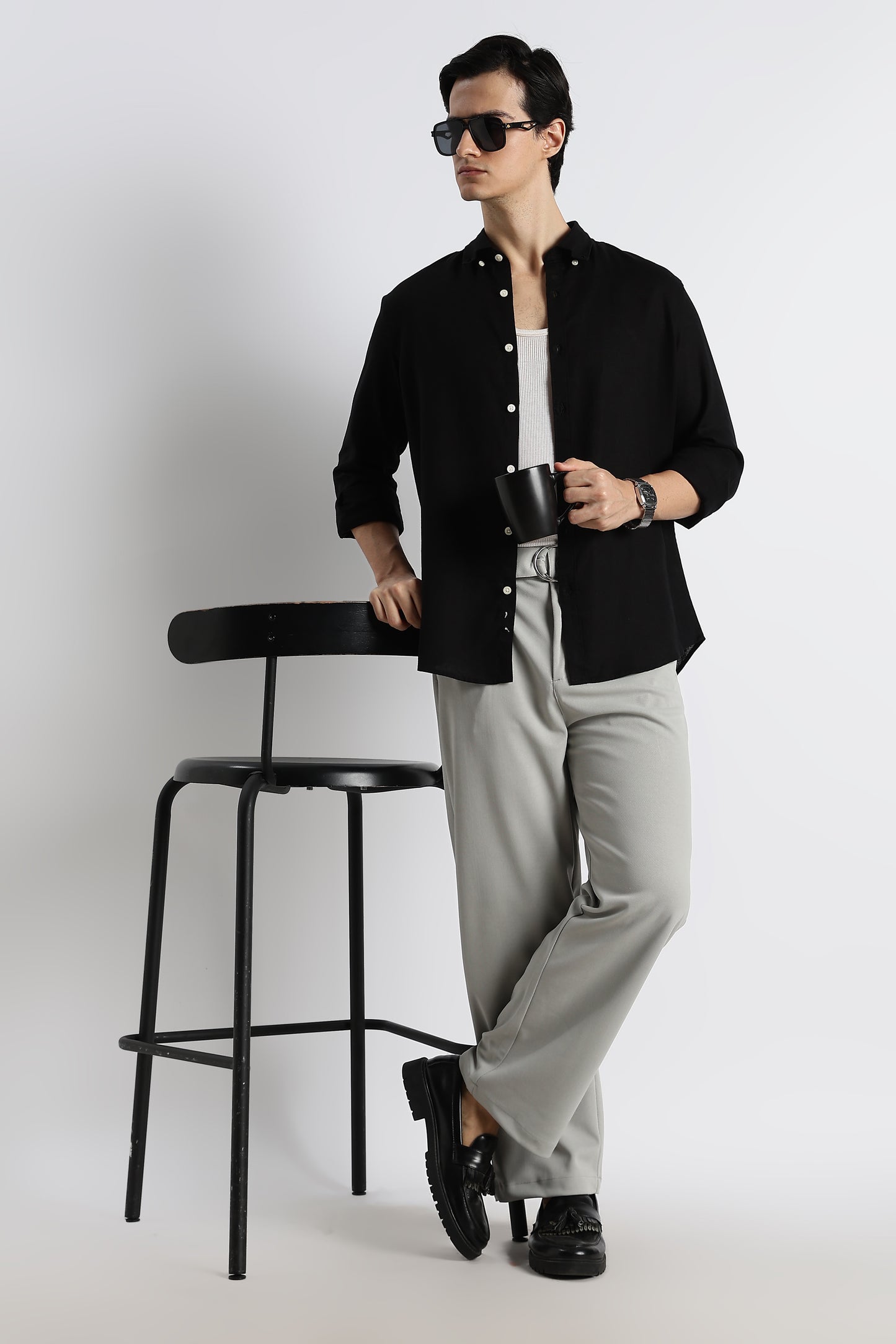 Relaxed Korean Fit Pants Lt Grey