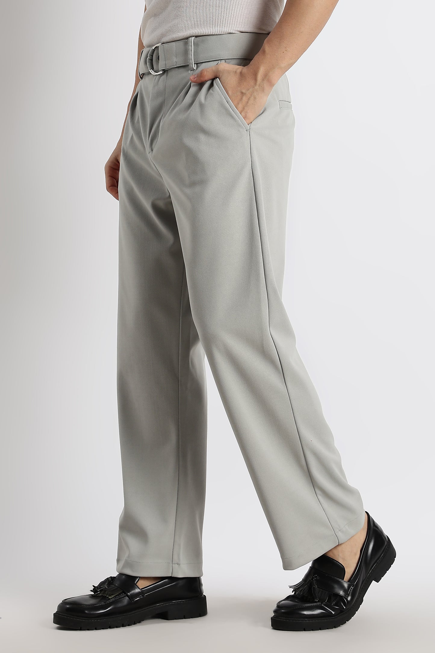 Relaxed Korean Fit Pants Lt Grey