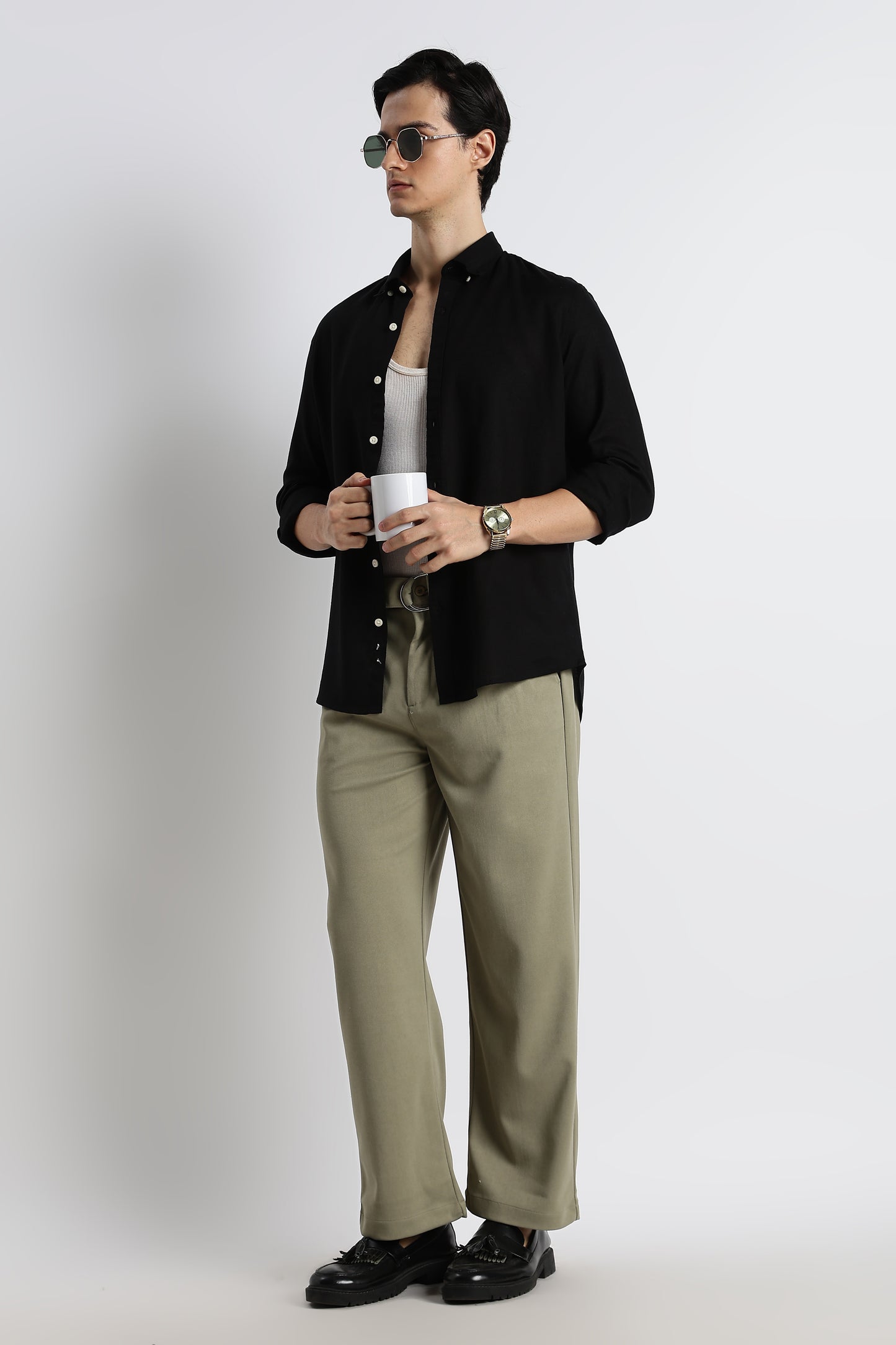 Relaxed Korean Fit Pants Olive